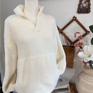 SKIMS Cream Cowl Neck Sweater